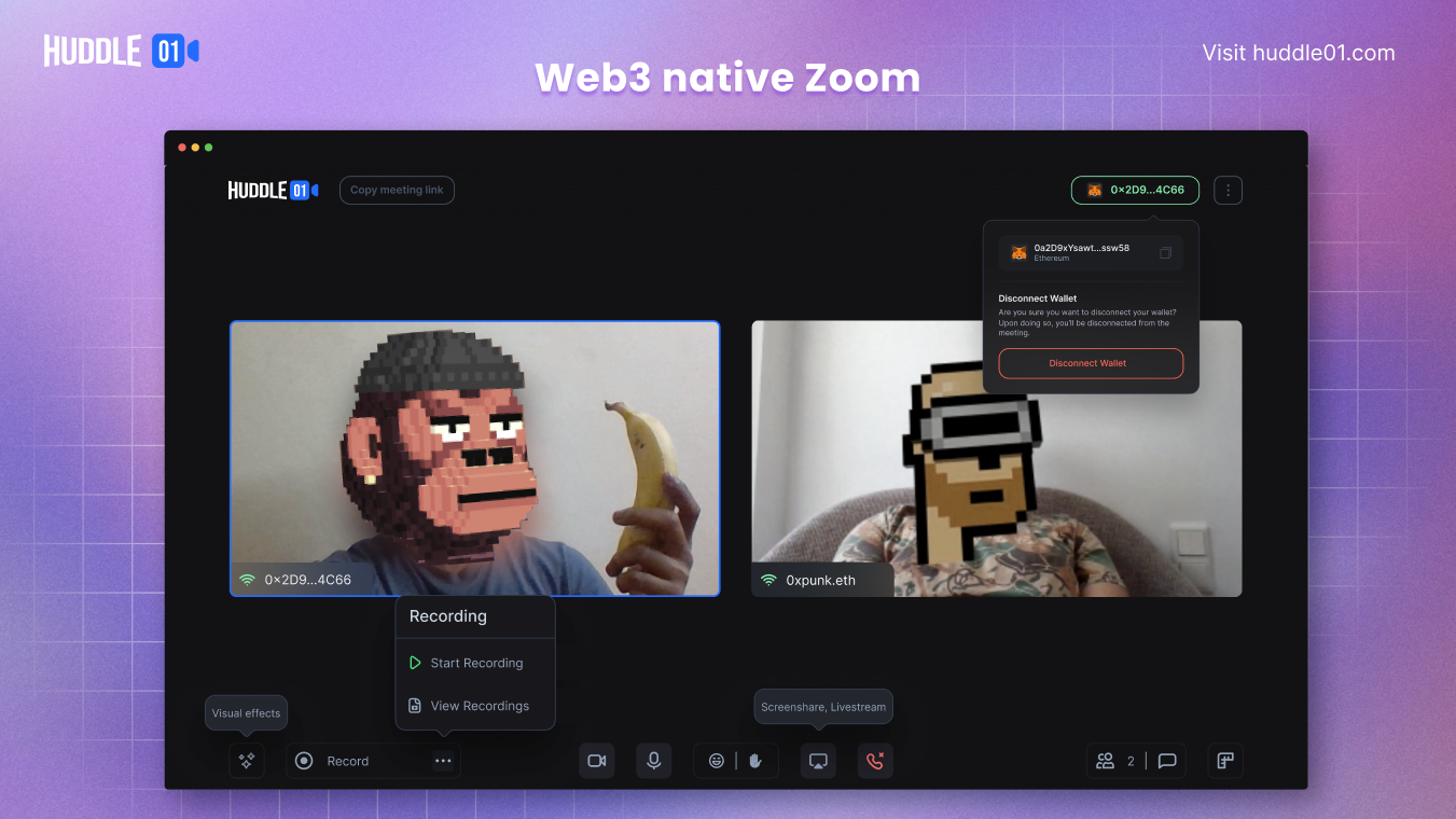 Screenshot of app Huddle01