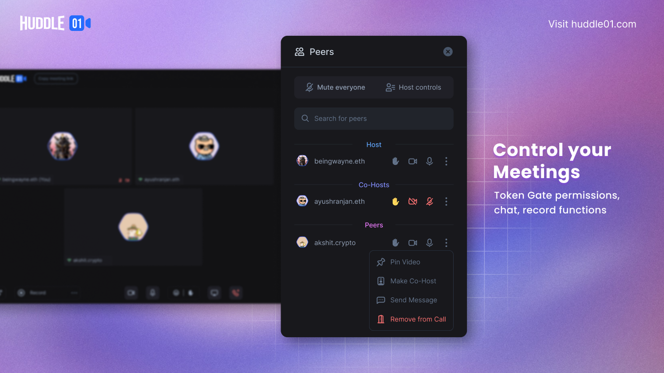 Screenshot of app Huddle01