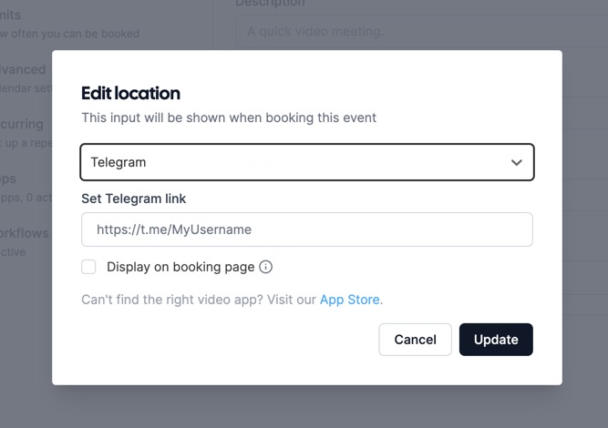 Screenshot of app Telegram